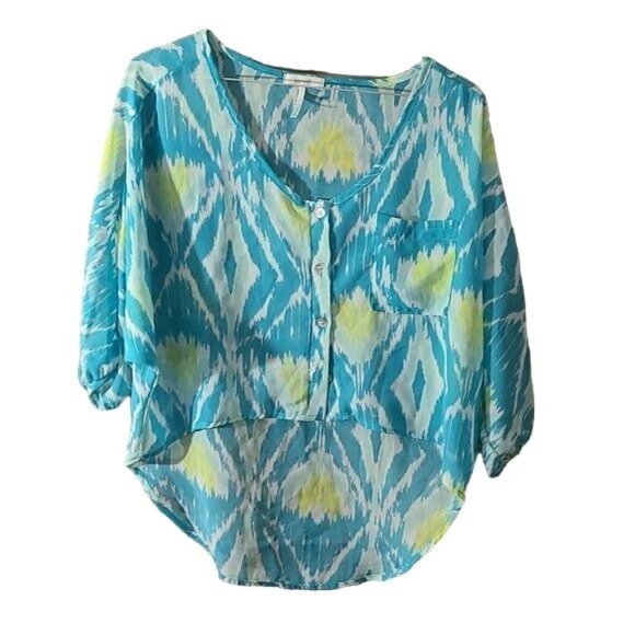 Kirra XS High-Low Sheer Blouse - Picture 1 of 4